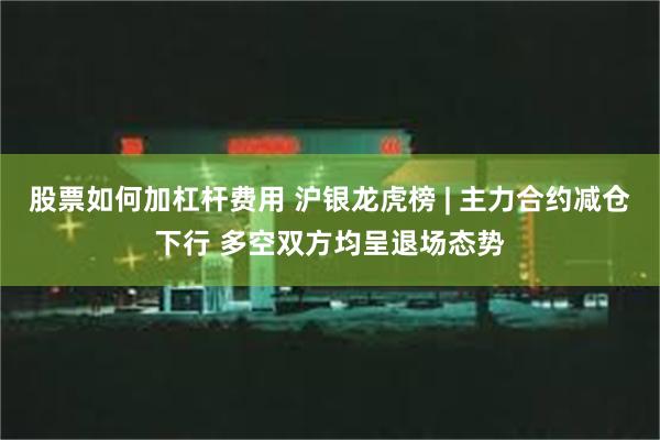 股票如何加杠杆费用 沪银龙虎榜 | 主力合约减仓下行 多空双方均呈退场态势