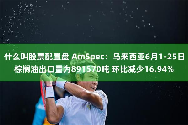 什么叫股票配置盘 AmSpec：马来西亚6月1-25日棕榈油出口量为891570吨 环比减少16.94%