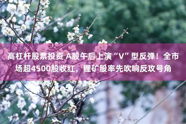 高杠杆股票投资 A股午后上演“V”型反弹！全市场超4500股收红，锂矿股率先吹响反攻号角