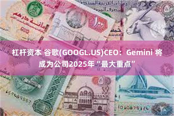 杠杆资本 谷歌(GOOGL.US)CEO：Gemini 将成为公司2025年“最大重点”