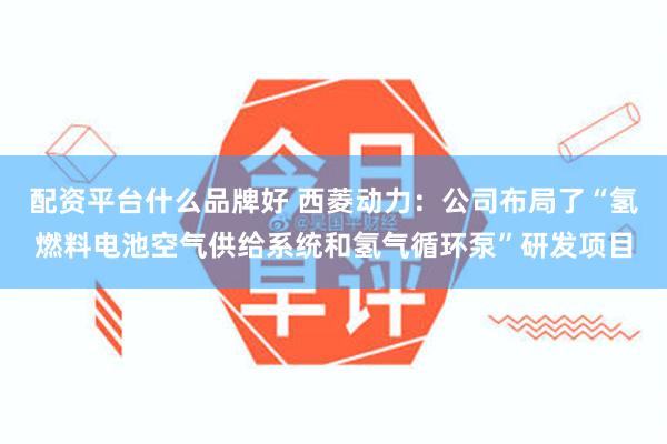 配资平台什么品牌好 西菱动力：公司布局了“氢燃料电池空气供给系统和氢气循环泵”研发项目