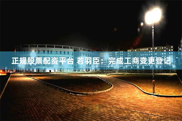 正规股票配资平台 若羽臣：完成工商变更登记